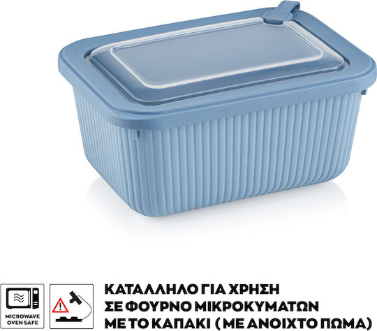 Viosarp Кутия за обяд Пластмаса Синьо Подходяща за микровълнова фурна 1050мл 1бр