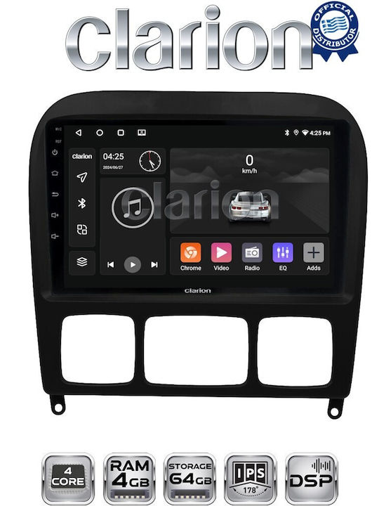 Clarion Auto-Audiosystem für Mercedes-Benz S-Klasse 1998>2005 (Bluetooth/USB/WiFi/GPS/Apple-Carplay/Android-Auto)