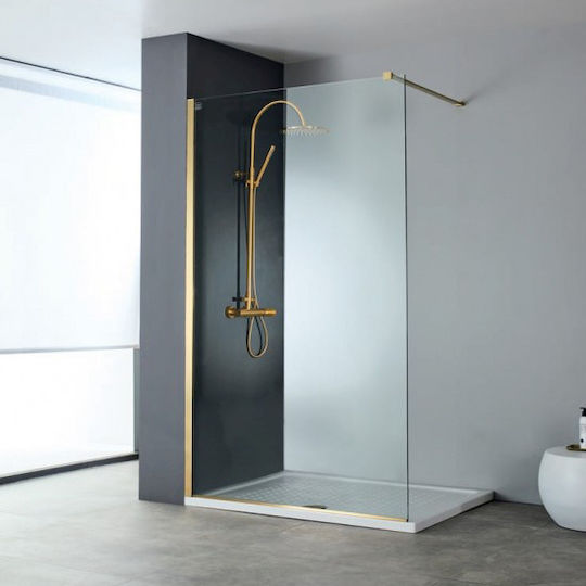 Devon Iwis Walk-in Σταθερό Πλαϊνό Ντουζιέρας 46-48x200cm Clear Glass