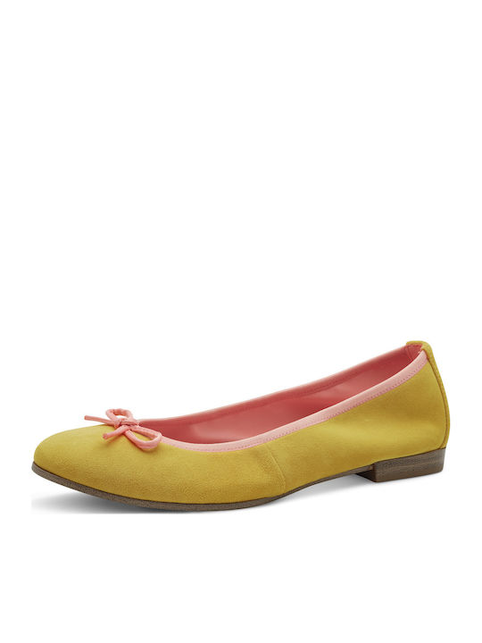 Tamaris Leather Ballerinas Yellow