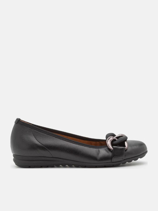 Gabor Anatomic Leather Ballerinas Black