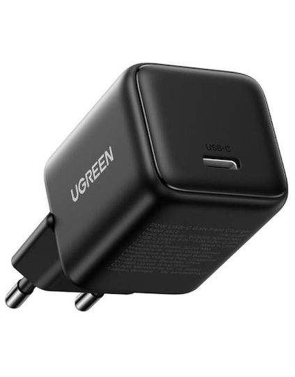 Ugreen Charger Without Cable GaN with USB-C Port 20W Power Delivery Blacks (X512)