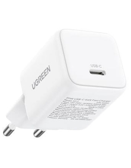 Ugreen Charger Without Cable GaN with USB-C Port 20W Power Delivery Whites (X512)