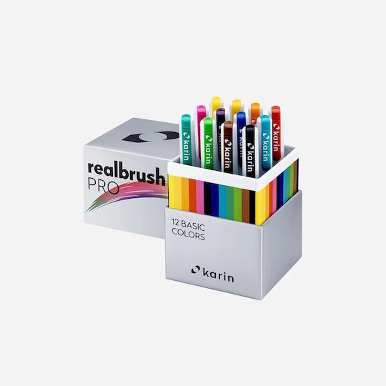 Karin Realbrush Pro Σετ 11+1 Μαρκαδόρων Νερού Basic Colors