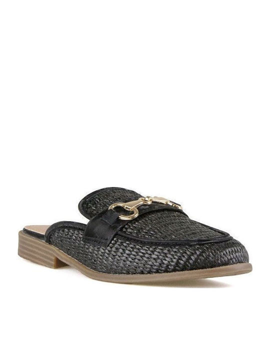 Silia D Mules with Chunky Heel in Black Color