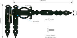 Black Corner Hinge Zogometal 0178 Lamp 0 Centimeters