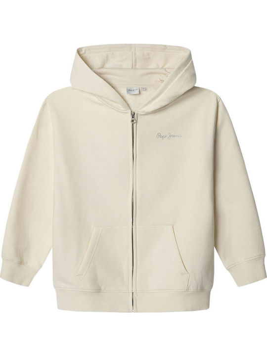 Kids Sweatshirt Cardigan Oyster White JULIA