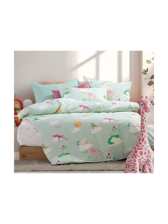 Nef-Nef Homeware Сет Единично Sky Is a Zoo Зелен 170x260см