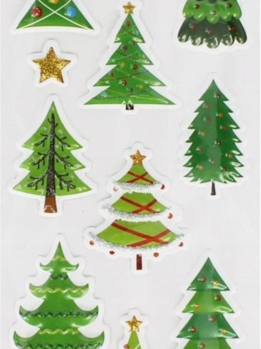 Craft with Fun Χριστουγεννιάτικα Aufkleber mit Design Δέντρου 14Stück