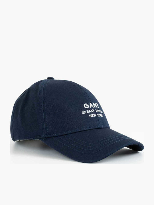 Мъжки шапки с надпис, тъмносин памук Gant