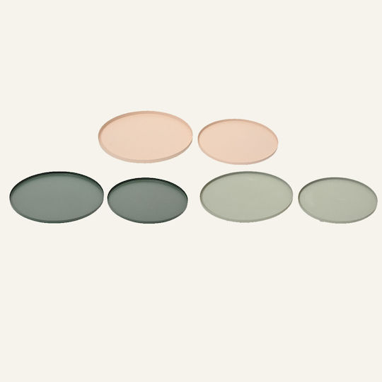 Beauty Home Μεταλλικοί Στρογγυλοί Δίσκοι Σετ 2 Τμχ 30cm 25cm Πρασινο Ευκαλυπτου Beauty Home