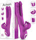 Action Vibe with Clit Hitting Ball and Alternating Dildos Διπλός Δονητής 22.6cm Μωβ
