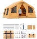 Vevor Aufblasbares Campingzelt Gelbe 3 Jahreszeiten Für 12 Personen 480x360x220cm