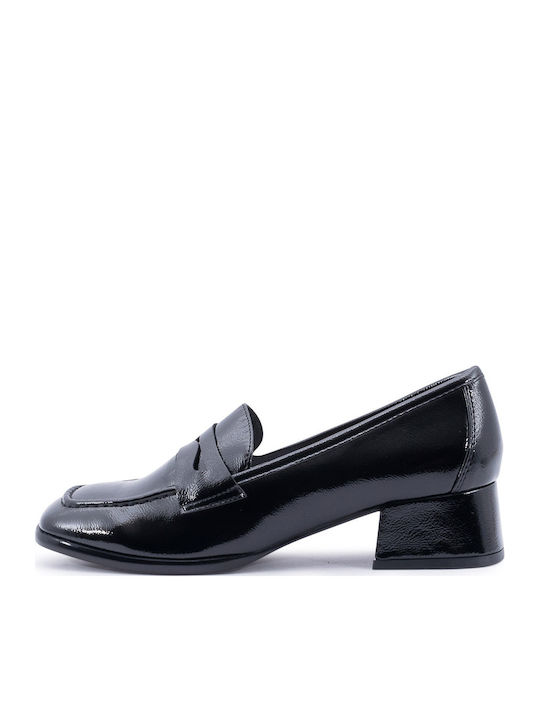 Patent Leather Women's Moccasins in Black Color