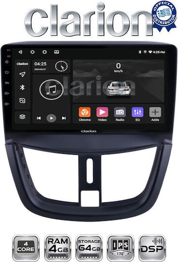 Clarion Ηχοσύστημα Αυτοκινήτου για Peugeot 207 2007>2013 (Bluetooth/USB/WiFi/GPS/Apple-Carplay/Android-Auto)
