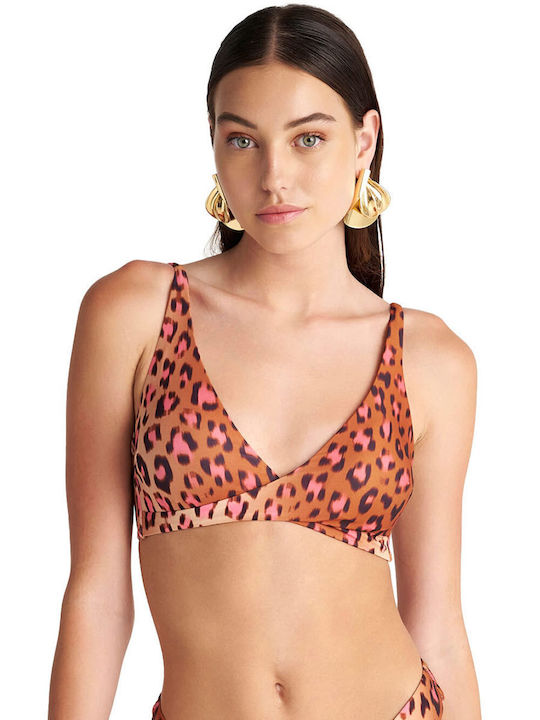 Bikini Triunghi cu burete Animal Print Pink