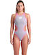 Athletic One-Piece Swimsuit Grey/pink
