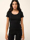 Kurzärmelig Black Damen T-Shirt