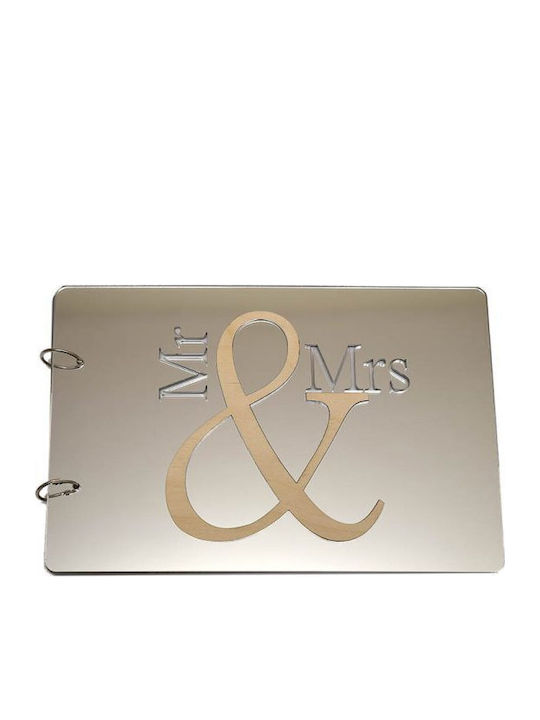 Plexiglas Hochzeitswunschbuch "Mr & Mrs" Silber 31cm x 22,5cm Epl/921008 Kaliso Kls-epl-921008