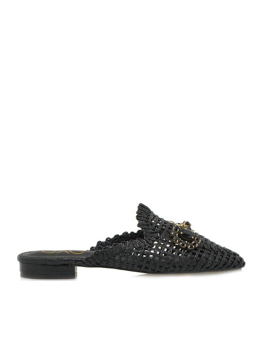 Flat Mules in Black Color