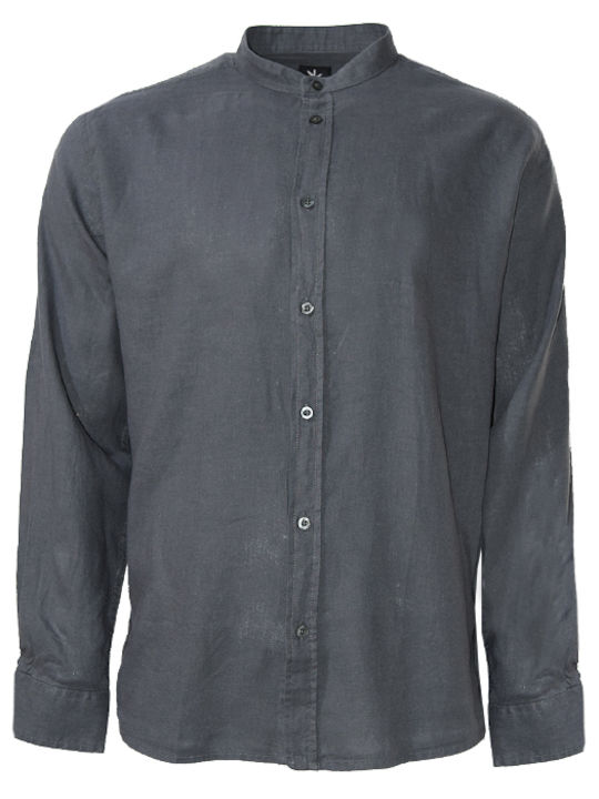 Long-sleeved Linen Shirt Gray