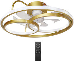 Powertech Geschlossener Typ Deckenleuchte 50cm mit Leuchte Transparente / Goldene HLL-0178