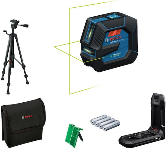 Bosch GLL 20-22 G + LB10 + BT1 Αυτορυθμιζόμενο Γραμμικό Αλφάδι Laser Πράσινης Δέσμης με Εύρος Εργασίας 20m
