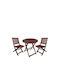 Garden & Outdoor Furniture Sets Dining Room for Small Balcony Meranti 3 Pieces Meranti