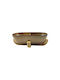 Karvounis Porcelain Dessert Divided Serving Tray with 2 Slots Brown Ø26.5cm 13x26.5cm