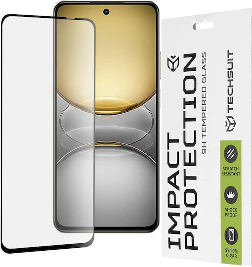 Techsuit Vollkleber Vollflächig gehärtetes Glas Schwarz (Realme C75 - Techsuit)
