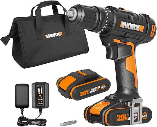 Worx Κρουστικό Δραπανοκατσάβιδο Μπαταρίας 20V 2x2Ah