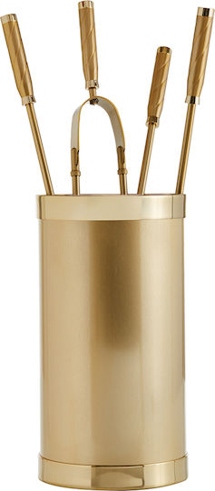Zogometal Fireplace Tool Set with Bucket Gold