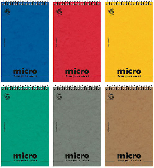 Micro Notizblock Spirale 80 Blätter Geregelt