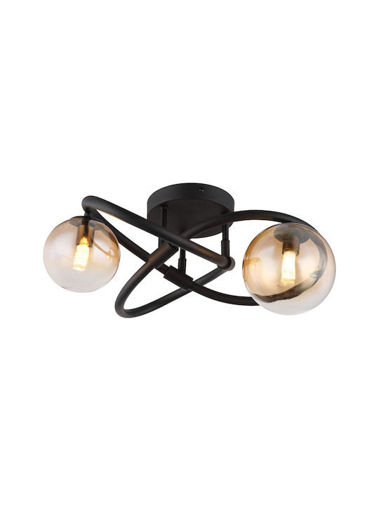 Globo Lighting Deckenleuchte 41cm Schwarz mit G9 Lampenbirnensockel