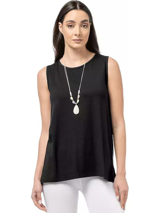 Bodymove Damen Bluse Ärmellos Schwarz