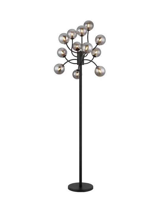 Globo Lighting Riha Floor Lamp with Socket for Bulb G9 Black