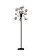 Globo Lighting Riha Floor Lamp with Socket for Bulb G9 Black