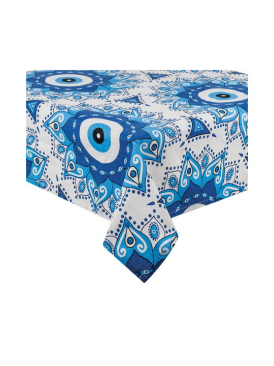 JumT Tablecloth Ecru Blue 180x140cm
