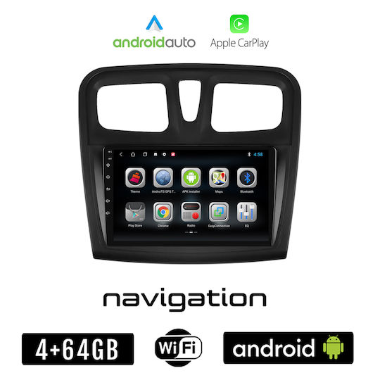 Booma Car Audio System for Dacia Sandero 2012 2019 (Bluetooth/USB/WiFi/GPS/Apple-Carplay/Android-Auto) with Touch Screen 9"