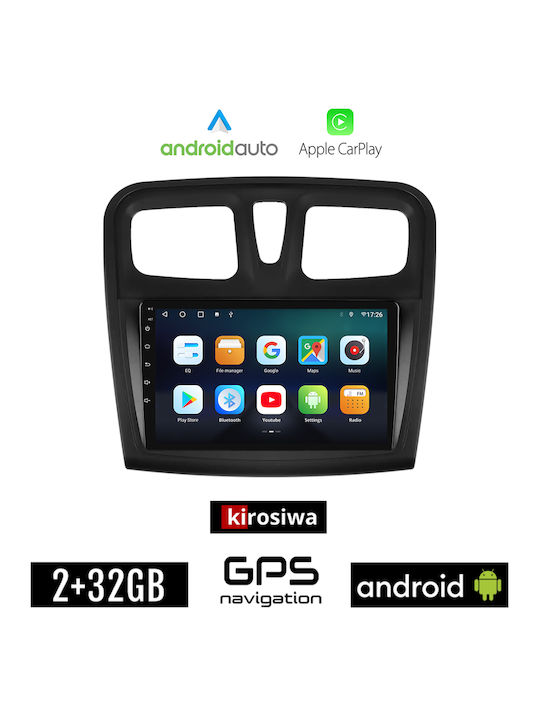 Kirosiwa Car Audio System for Dacia Logan 2012 2019 (Bluetooth/USB/AUX/WiFi/GPS/Apple-Carplay/Android-Auto) with Touch Screen 9"