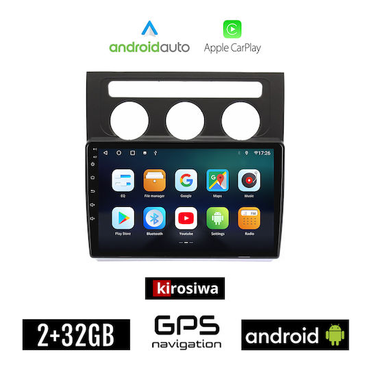 Kirosiwa Ηχοσύστημα Αυτοκινήτου για Volkswagen Touran 2003 2010 (Bluetooth/USB/WiFi/GPS/Apple-Carplay/Android-Auto) με Οθόνη Αφής 10"