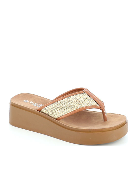 Damenplattformen Beige