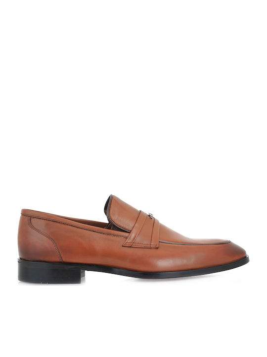 Leder Herren Mokassins in Tabac Braun Farbe