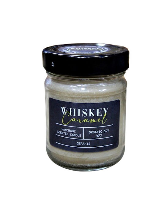 Gerakis Aromatisches Soja-Kerze im Gefäß mit Whiskey Karamell Duft 165gr