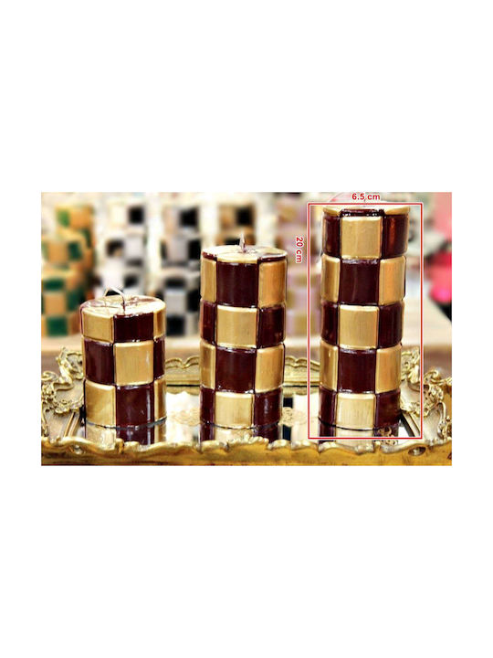 Carve Gold Bordeaux Square Candle 7.5*20