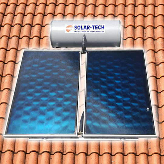 Solar-Tech St-dgl Ηλιακός Θερμοσίφωνας 300lt Glass Διπλής Ενέργειας 5τ.μ. Κεραμοσκεπής Επιλεκτικός