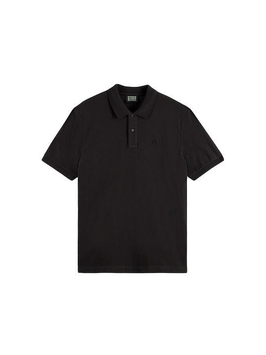 Scotch & Soda Polo Herrenblusen Kurzarm Schwarz