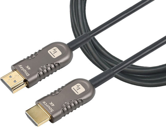 Techly HDMI 2.0 Premium High Speed 4K 60Hz HDR Cable HDMI male - HDMI male 15m Μαύρο