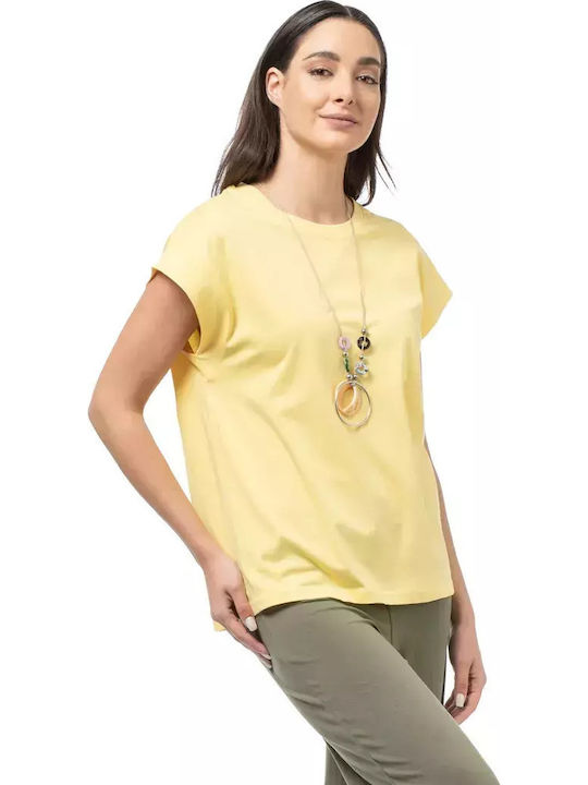 Bodymove Damen Bluse Baumwolle Gelb