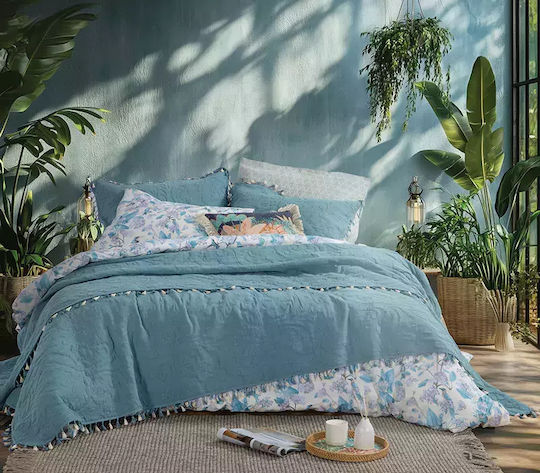 Nef-Nef Homeware Feraggio Κουβερλί Υπέρδιπλο Βαμβακερό Petrol 240x230cm